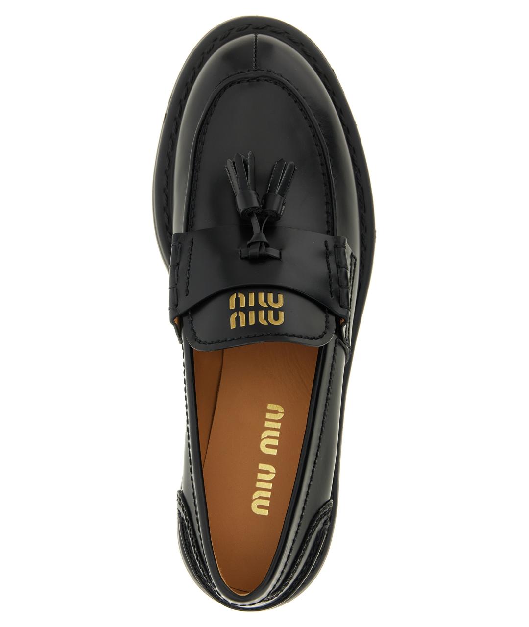 MIU MIU Черные кожаные лоферы, фото 4
