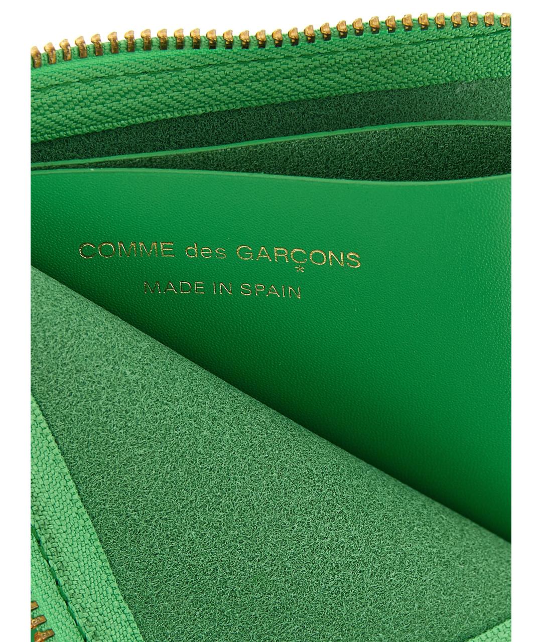 COMME DES GARÇONS WALLET Зеленый кожаный кошелек, фото 3