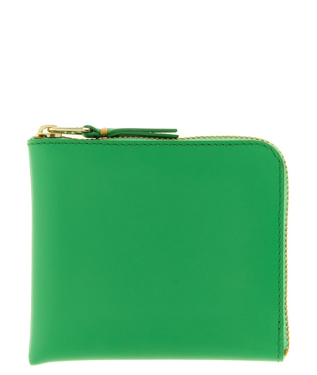 COMME DES GARÇONS WALLET Зеленый кожаный кошелек, фото 1