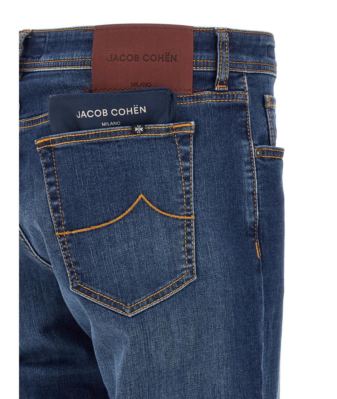 JACOB COHEN Синие хлопковые прямые джинсы, фото 4