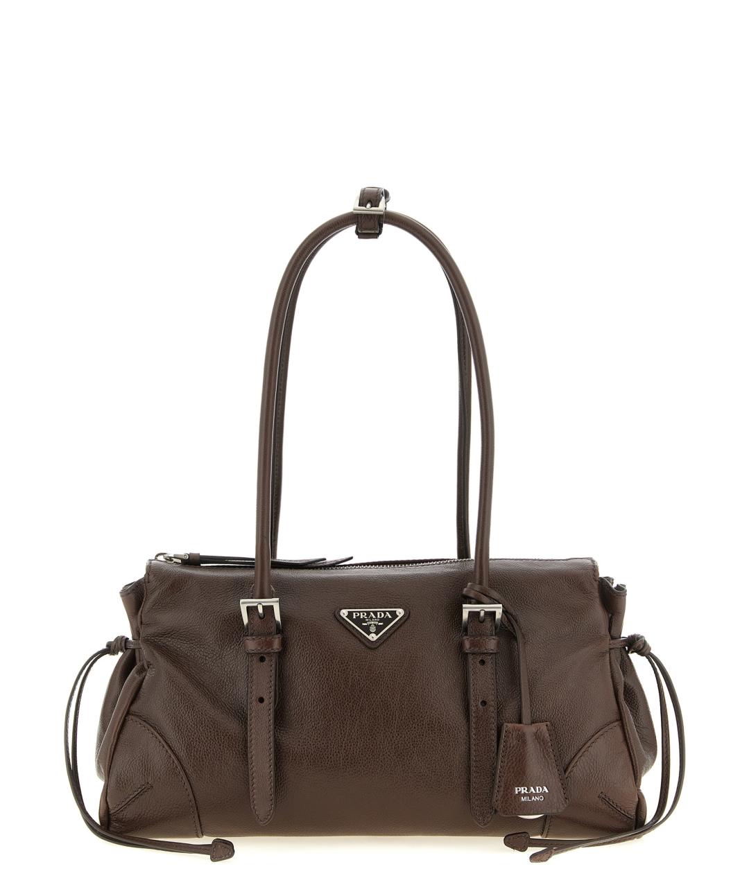 PRADA Коричневая кожаная сумка через плечо, фото 1