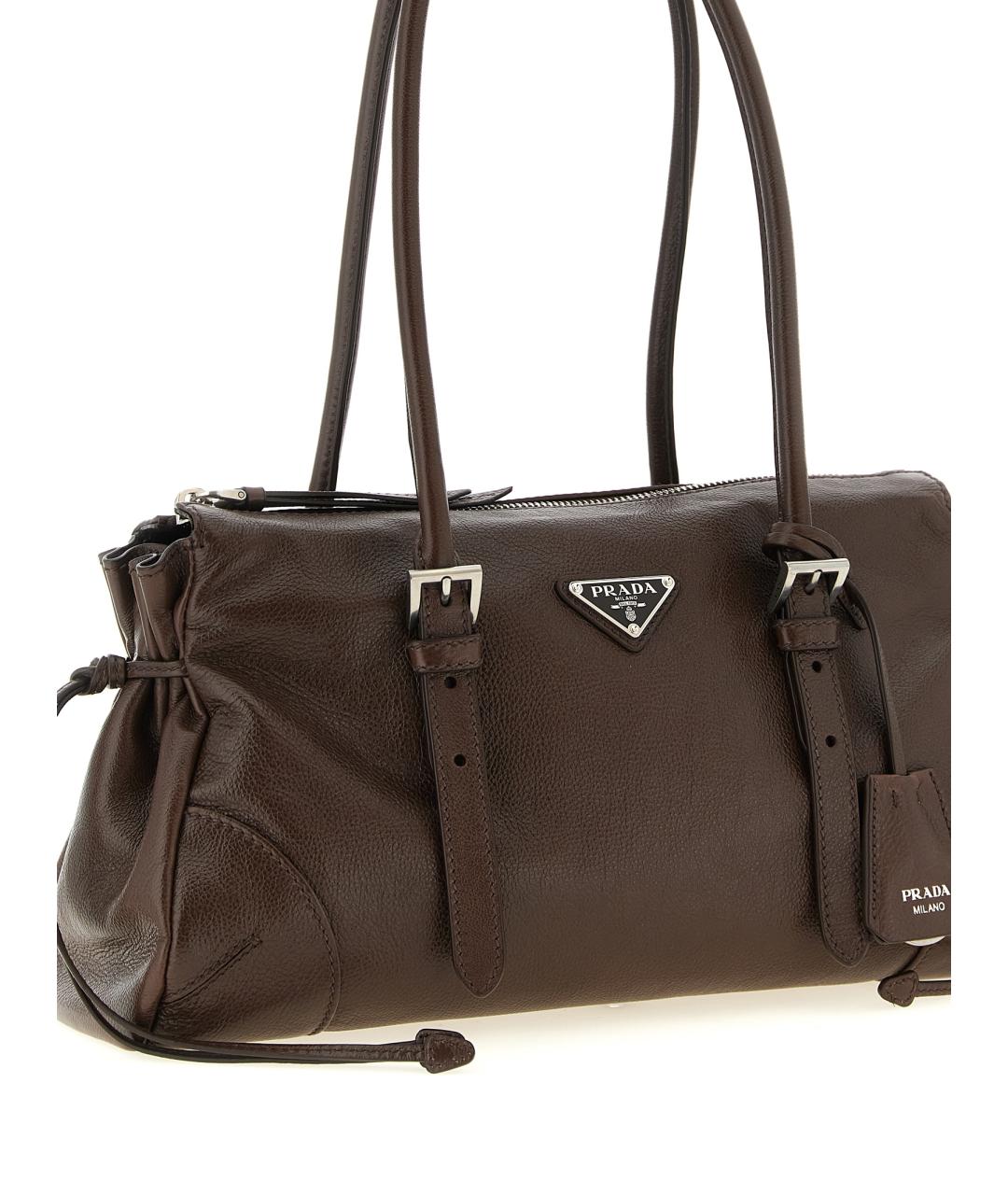 PRADA Коричневая кожаная сумка через плечо, фото 3