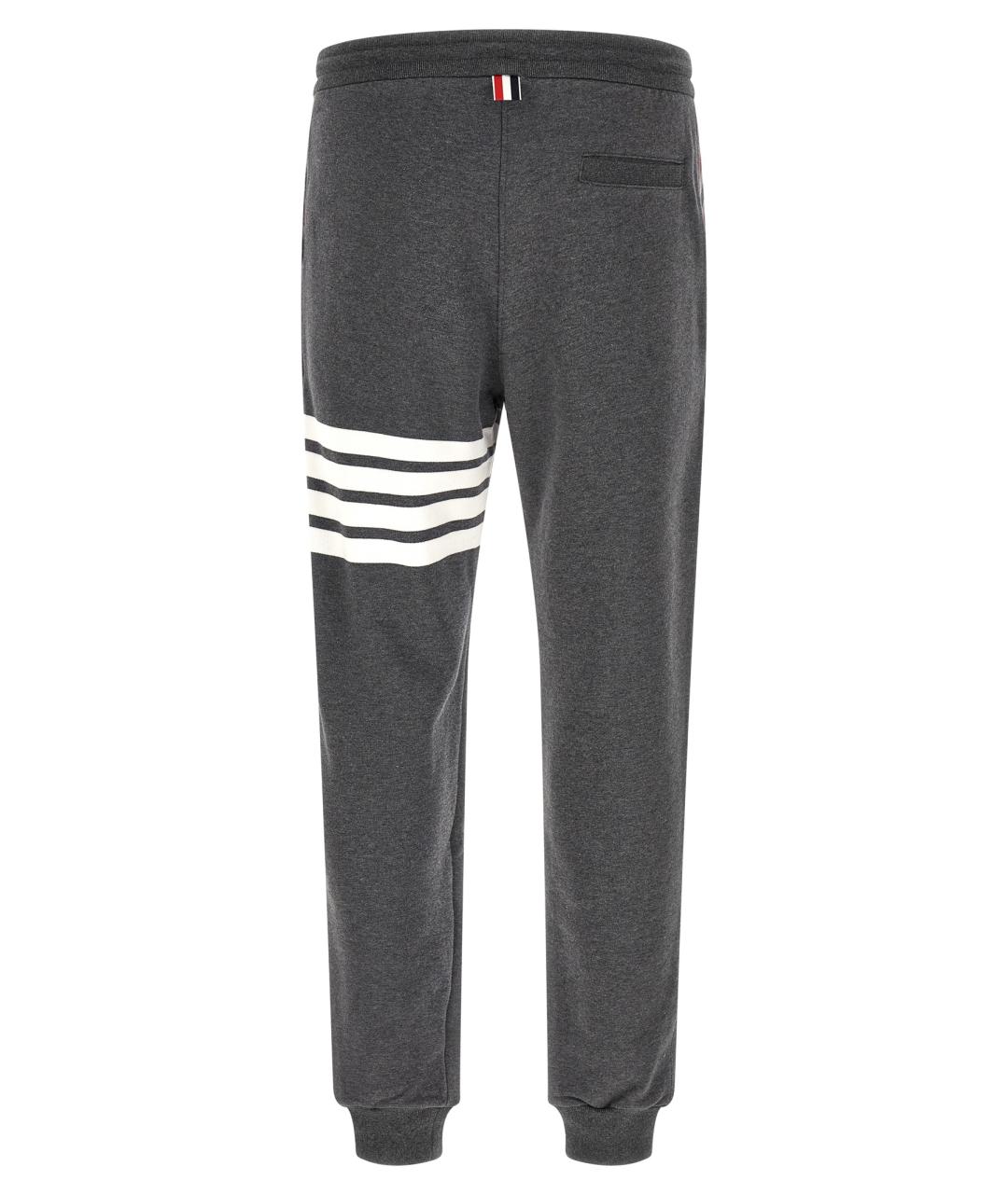 THOM BROWNE Серые хлопковые повседневные брюки, фото 2