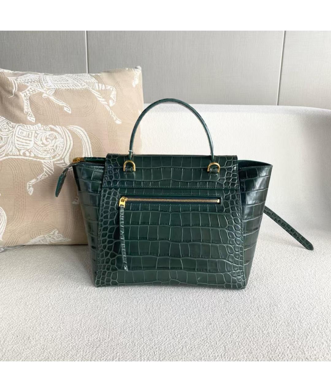 CELINE Зеленая кожаная сумка через плечо, фото 4
