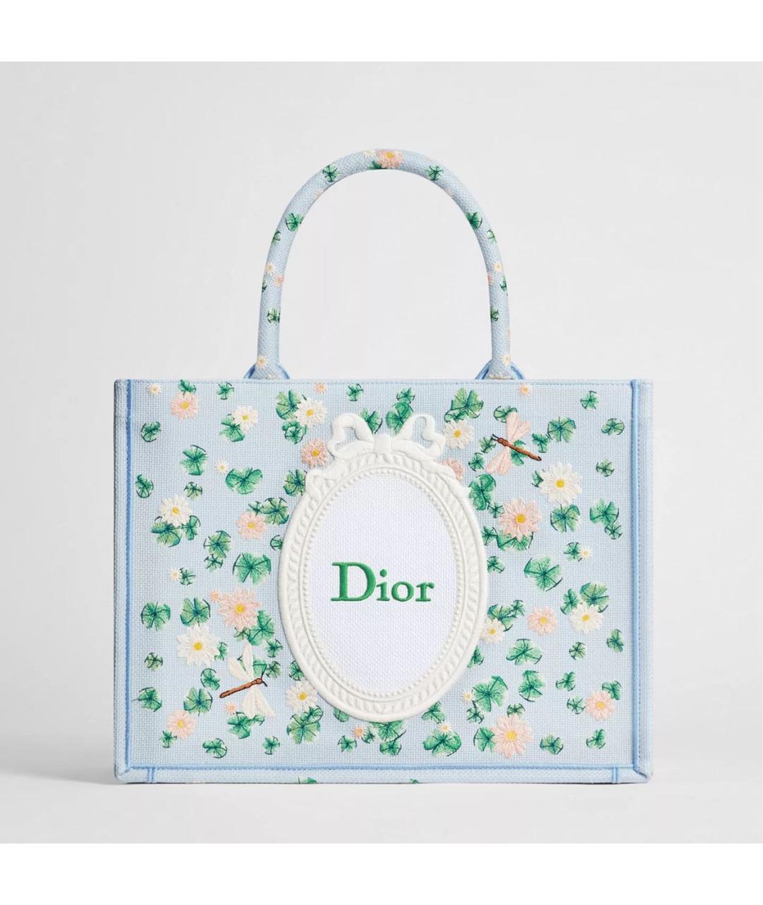 CHRISTIAN DIOR Голубая сумка тоут из канвы, фото 7
