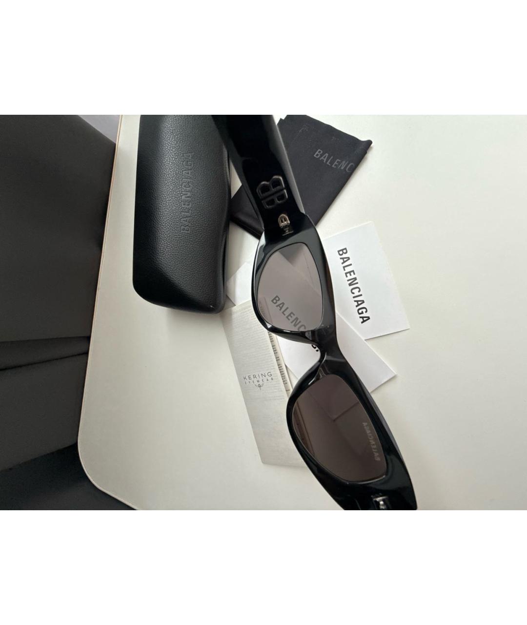 BALENCIAGA Черные пластиковые солнцезащитные очки, фото 5