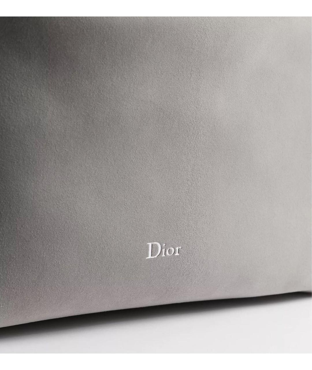 CHRISTIAN DIOR Серая замшевая сумка через плечо, фото 5