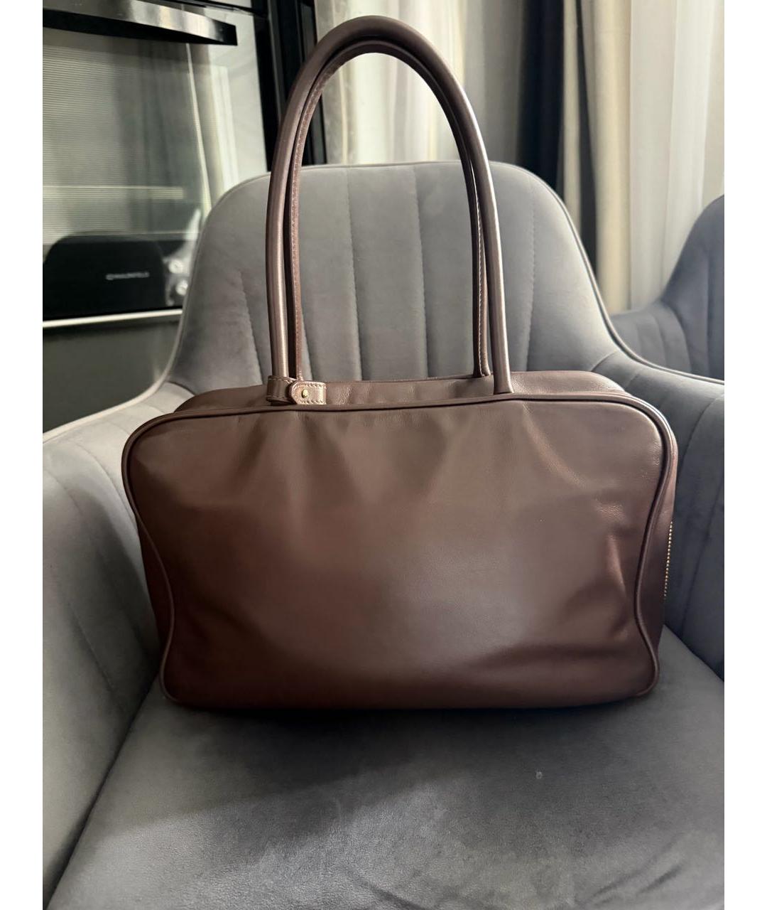 MIU MIU Коричневая кожаная сумка тоут, фото 3