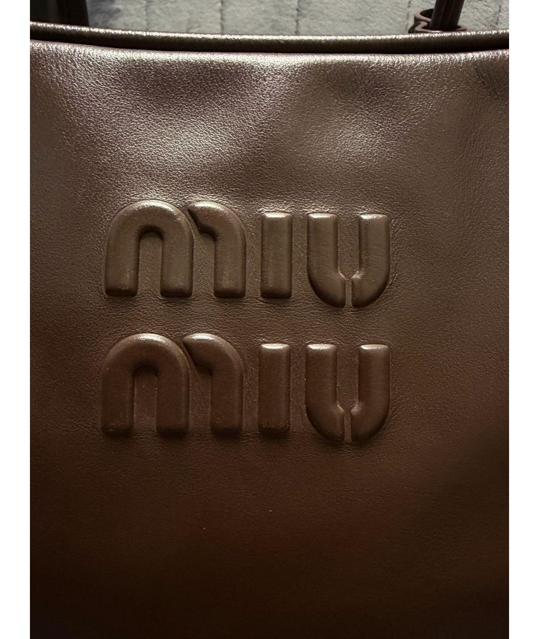 MIU MIU Коричневая кожаная сумка тоут, фото 7