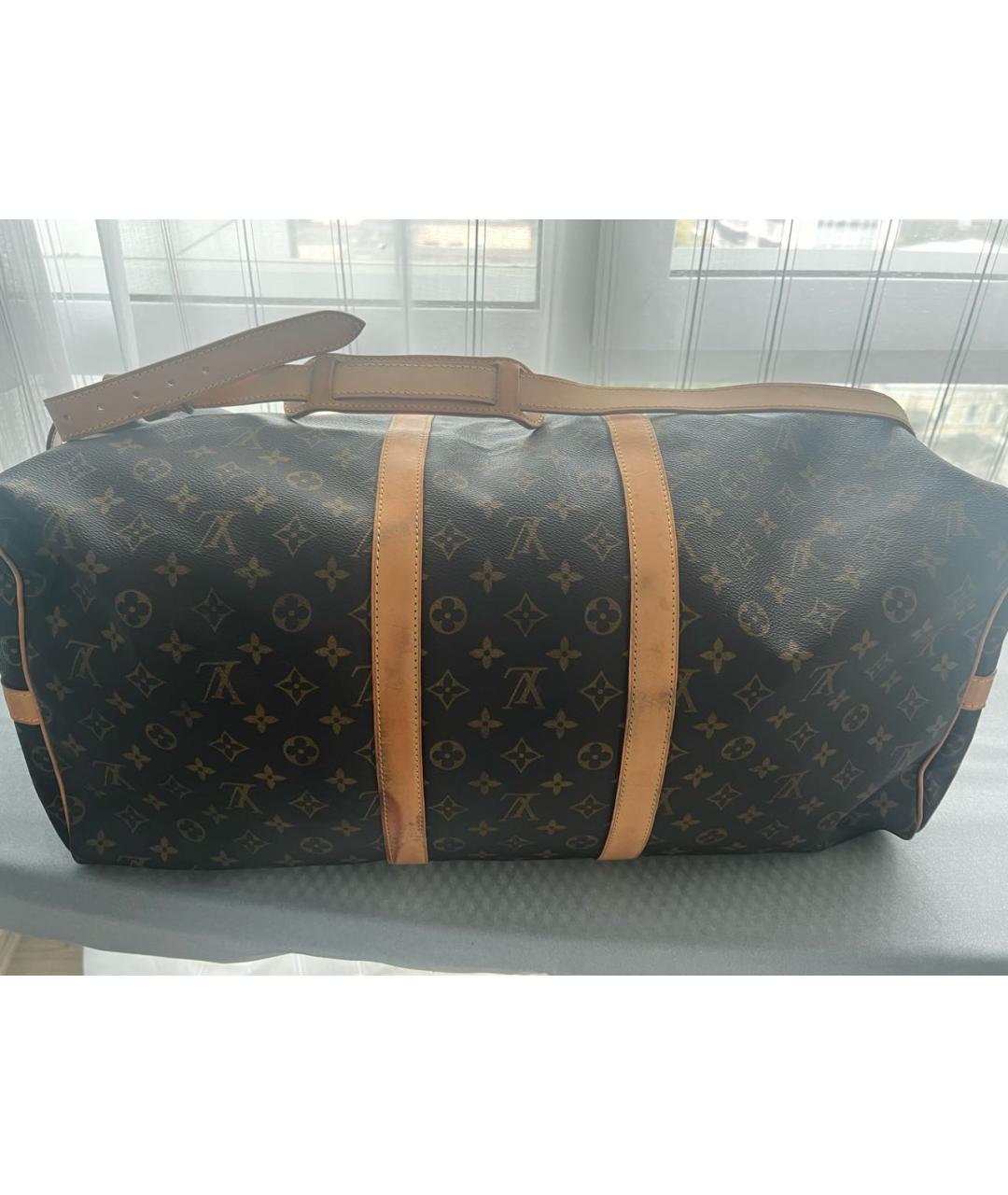 LOUIS VUITTON Коричневая дорожная/спортивная сумка из канвы, фото 2