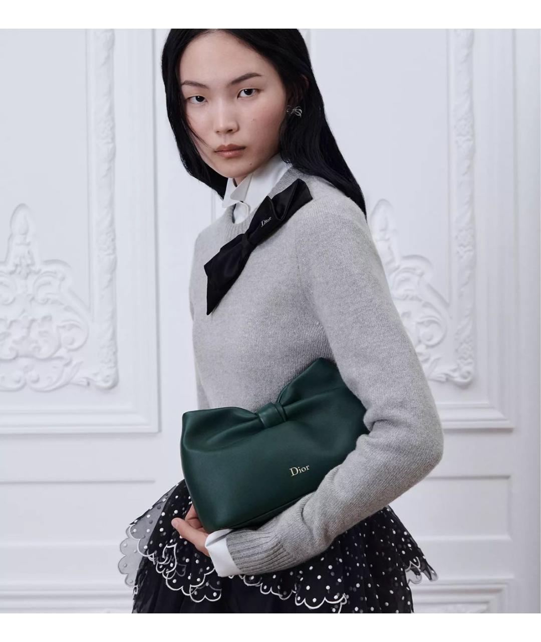 CHRISTIAN DIOR Зеленая кожаная сумка через плечо, фото 5