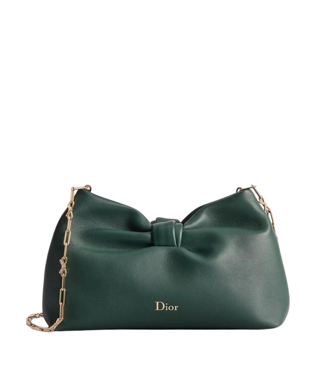CHRISTIAN DIOR Зеленая кожаная сумка через плечо, фото 1