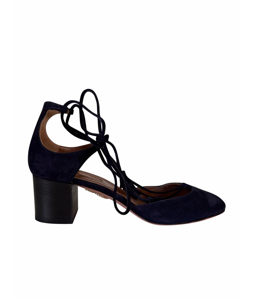 AQUAZZURA Темно-синие замшевые туфли, фото 1