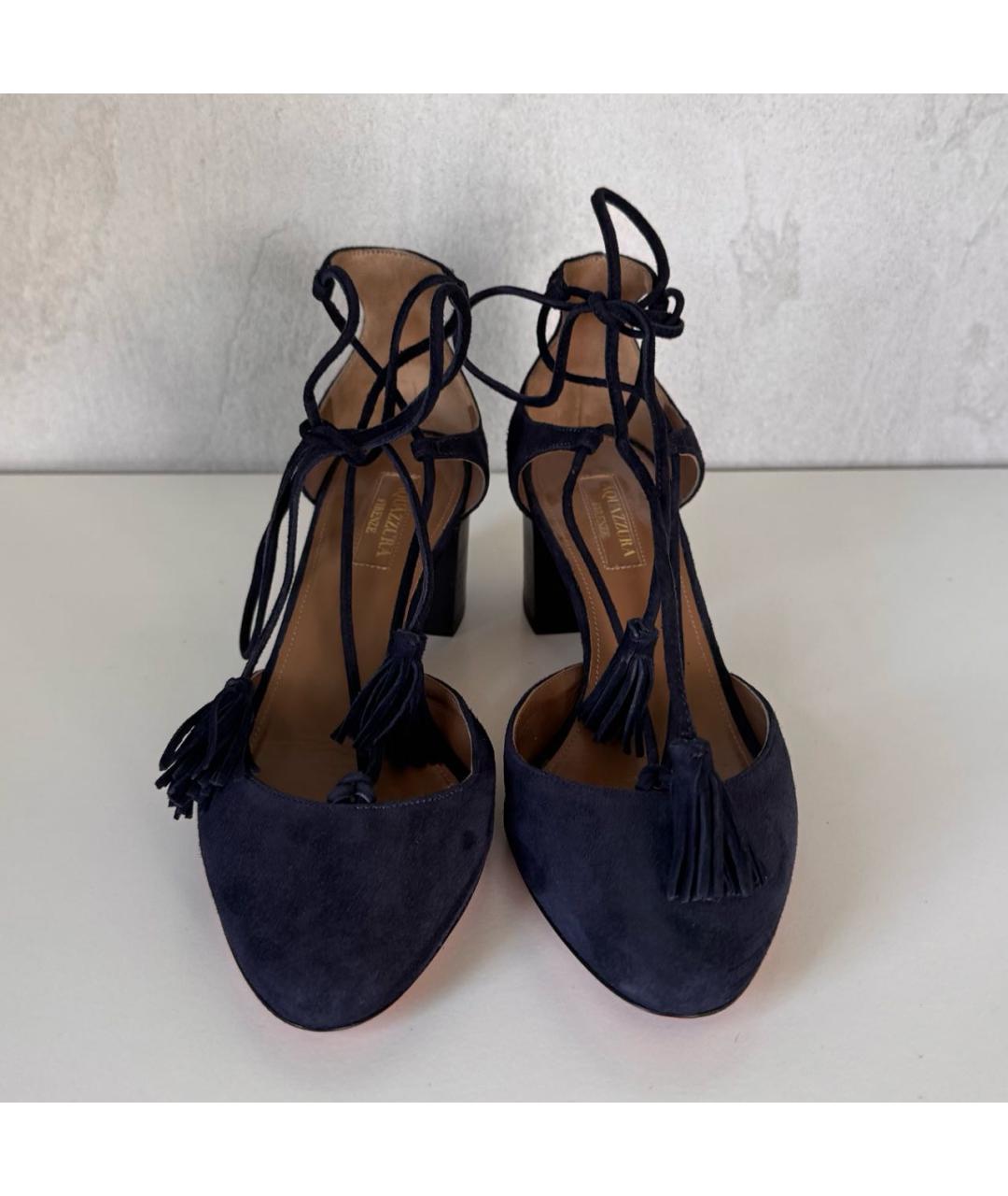 AQUAZZURA Темно-синие замшевые туфли, фото 2