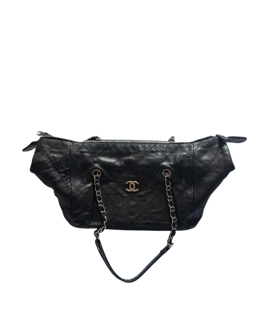 CHANEL Черная кожаная сумка тоут, фото 1