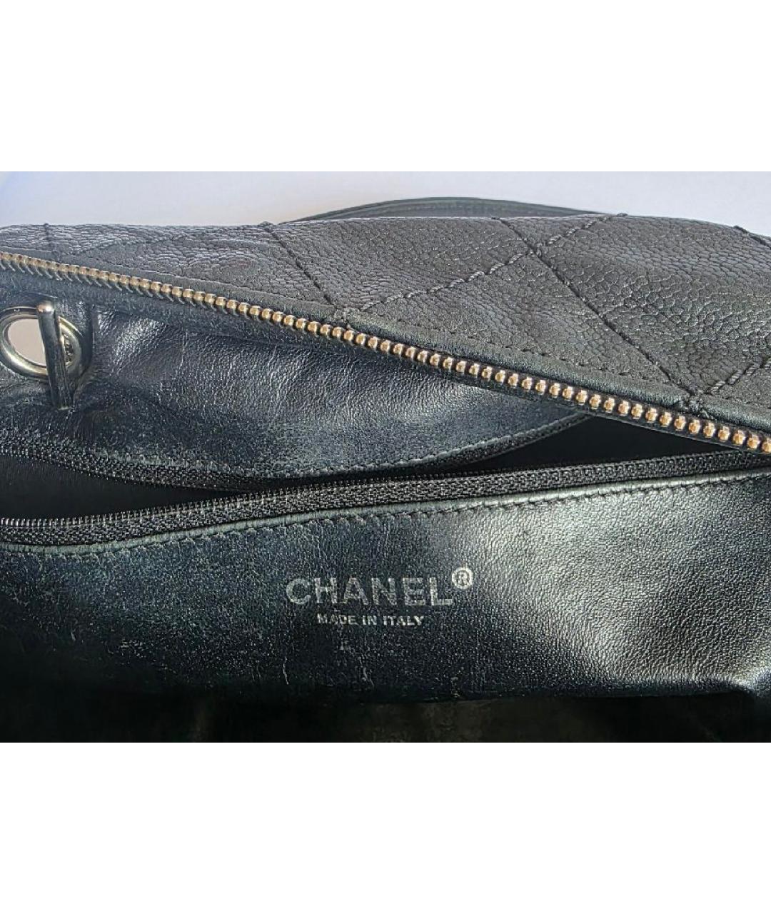 CHANEL Черная кожаная сумка тоут, фото 5