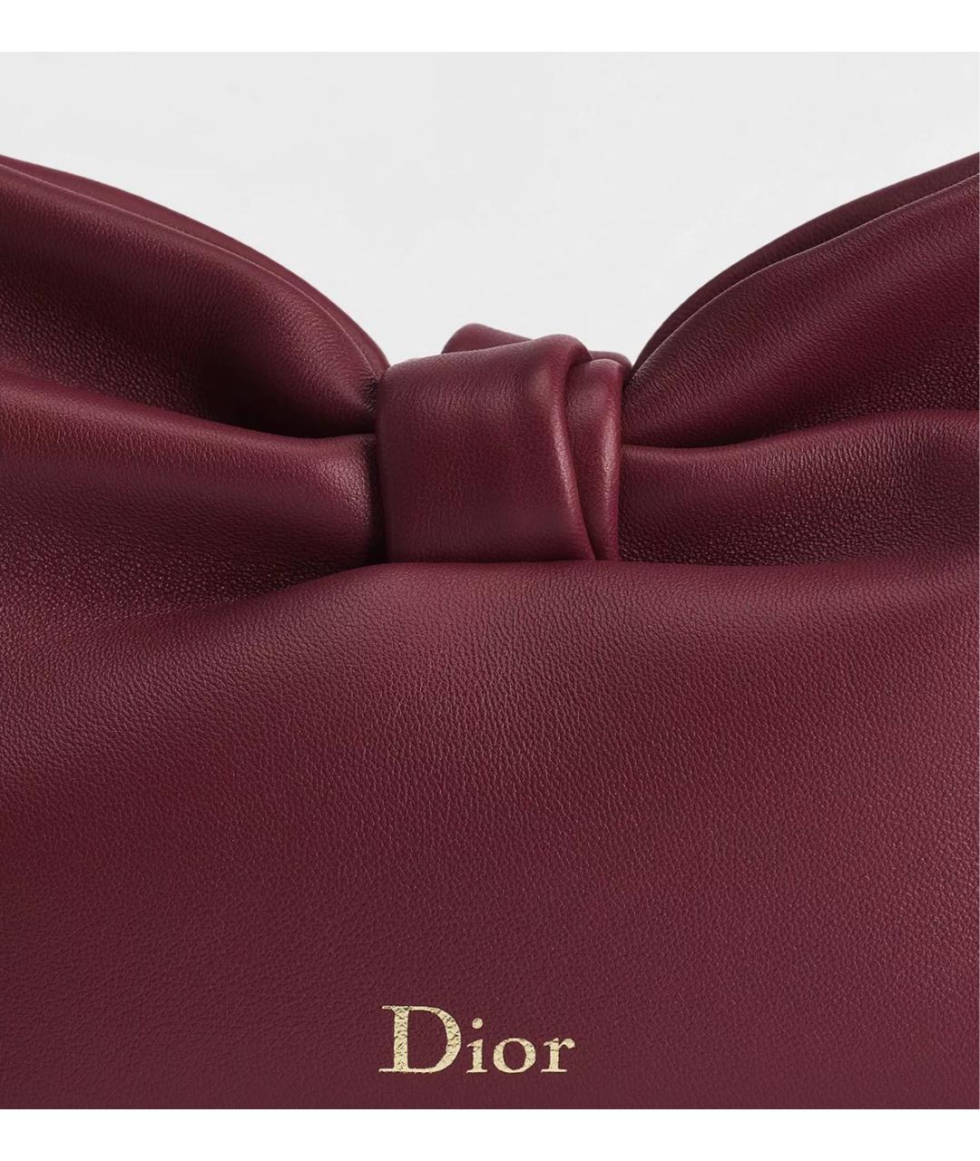 CHRISTIAN DIOR Бордовая кожаная сумка через плечо, фото 4