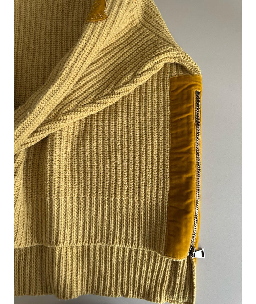 MONCLER Желтый шерстяной джемпер / свитер, фото 5