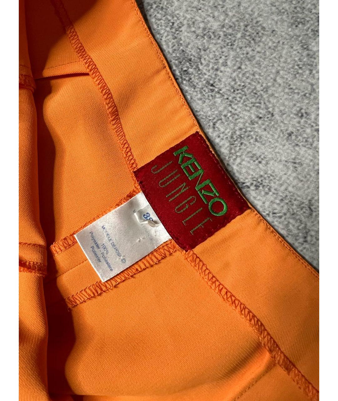 KENZO Оранжевые полиэстеровые брюки широкие, фото 6