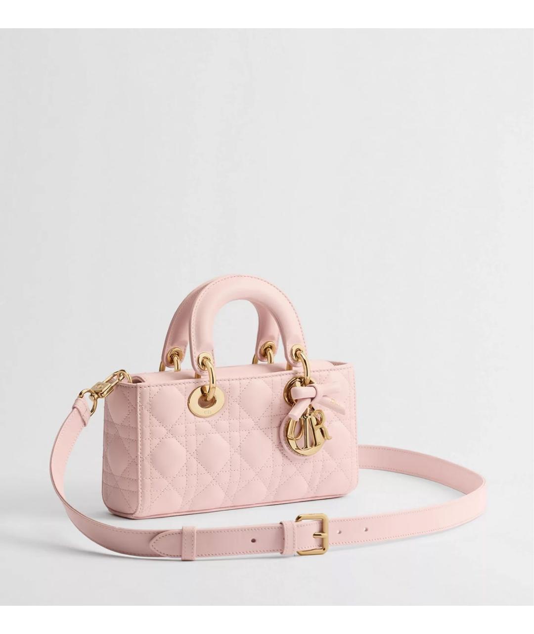 CHRISTIAN DIOR Розовая кожаная сумка с короткими ручками, фото 2