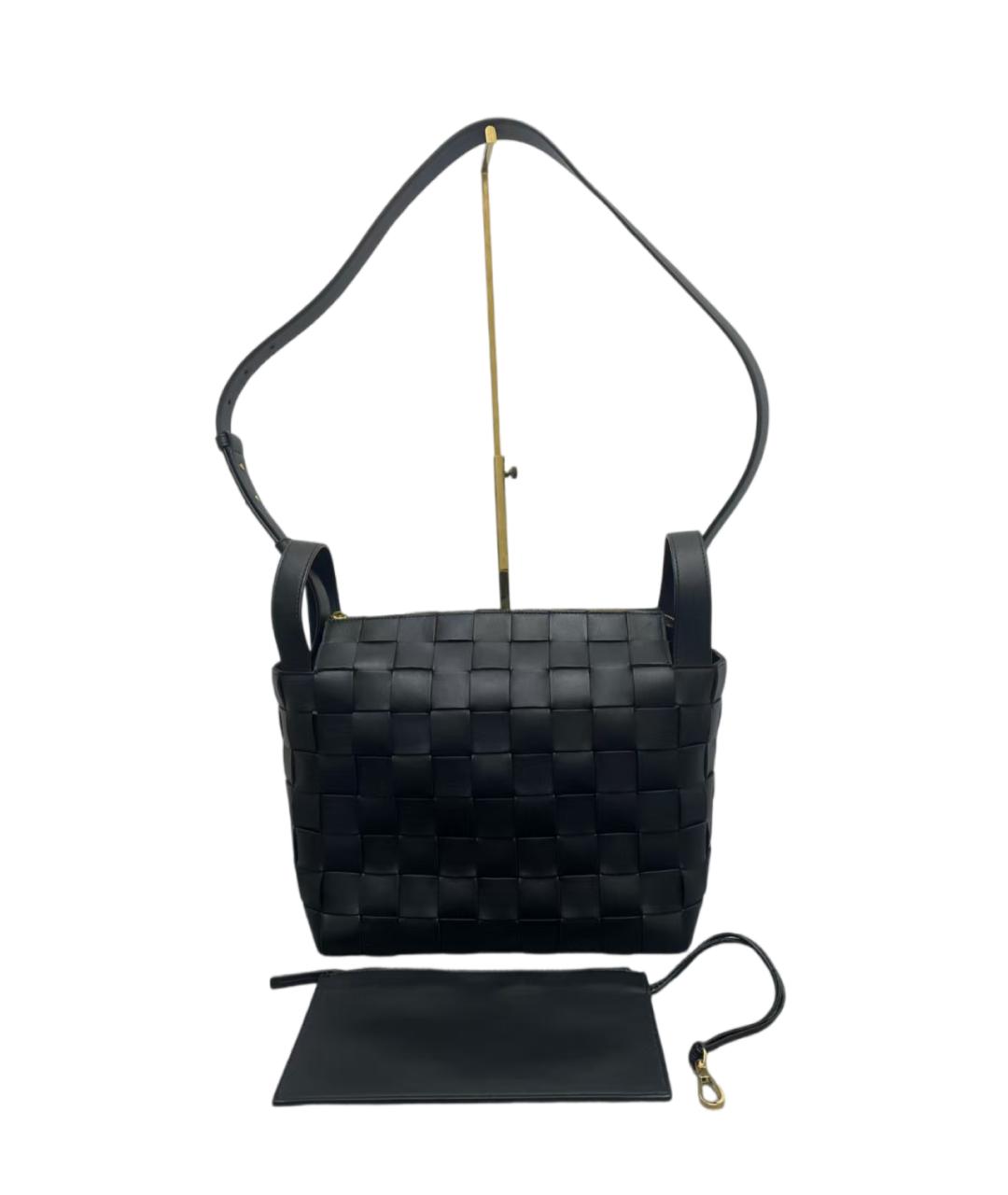 BOTTEGA VENETA Черная кожаная сумка через плечо, фото 8