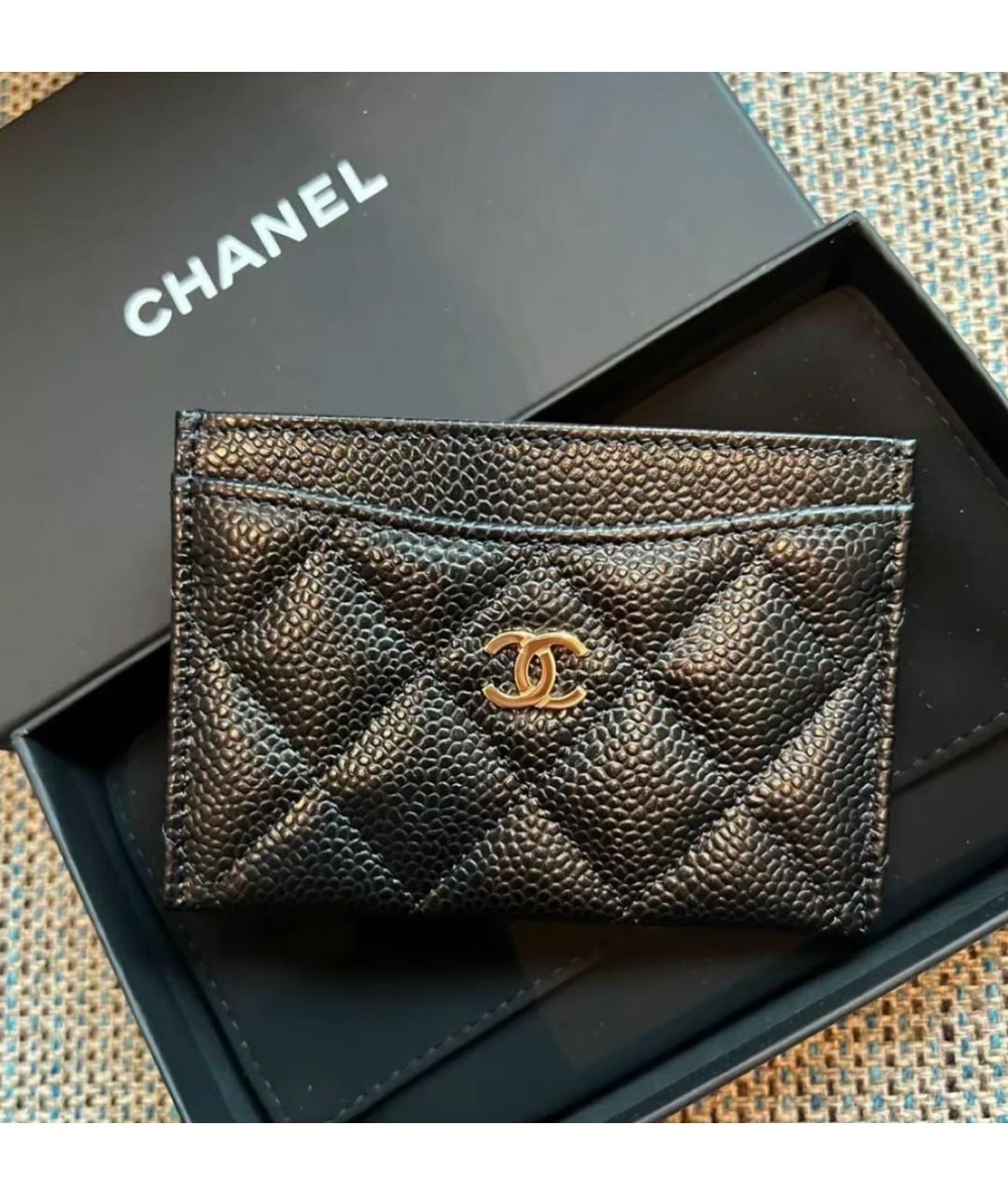 CHANEL Черный кожаный кардхолдер, фото 3