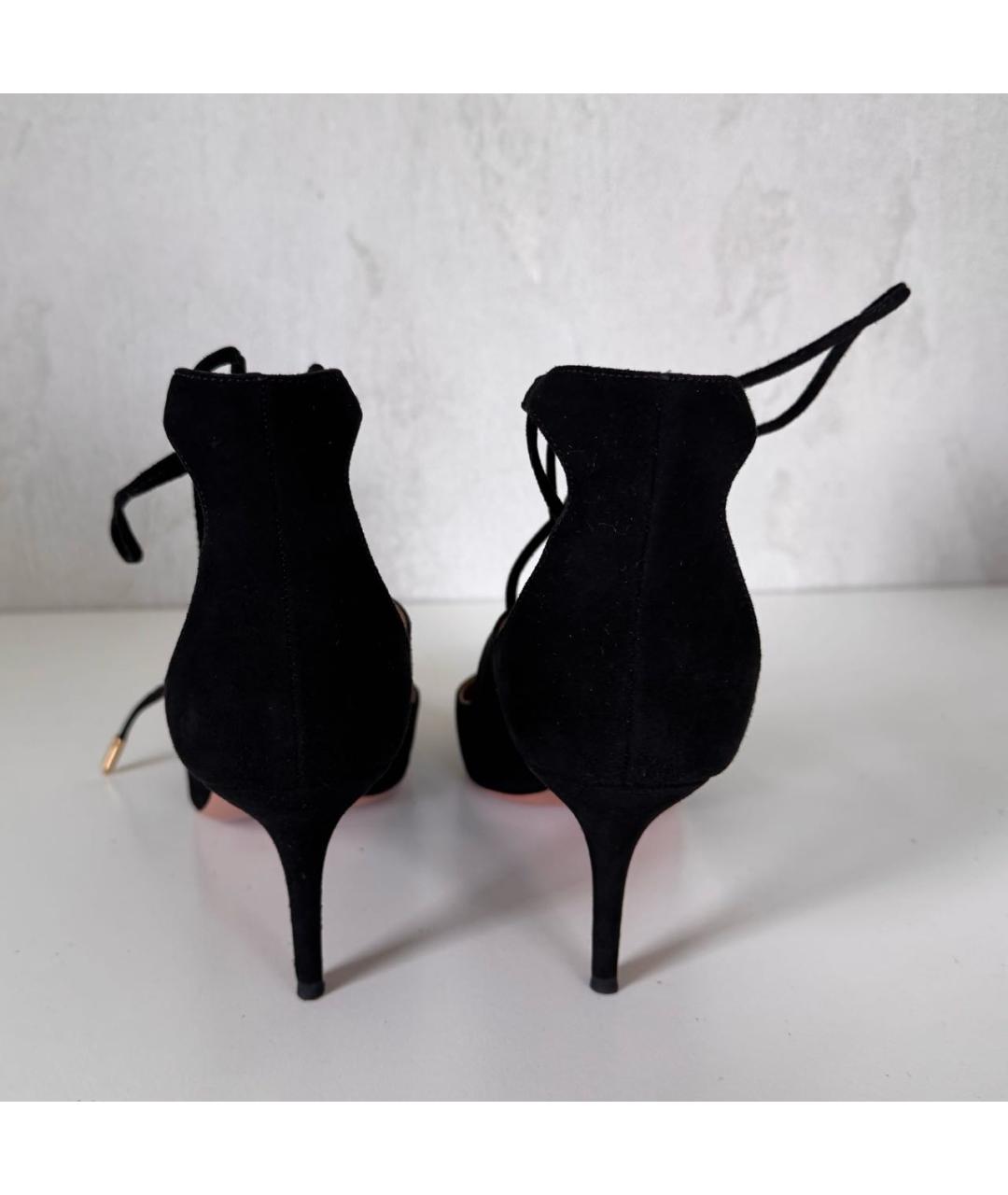 AQUAZZURA Черные замшевые туфли, фото 4