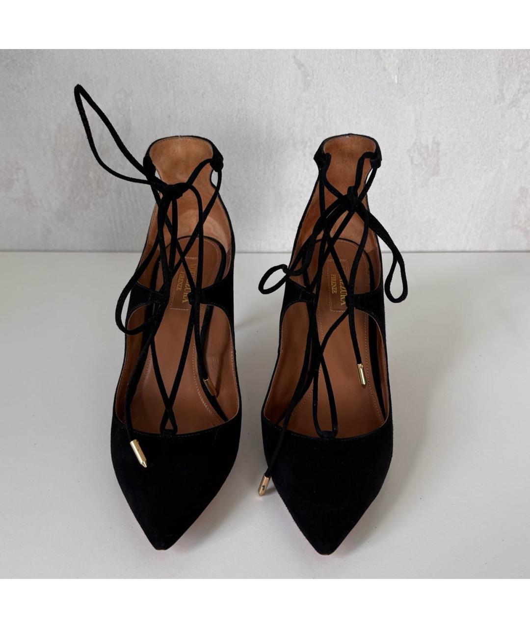 AQUAZZURA Черные замшевые туфли, фото 2