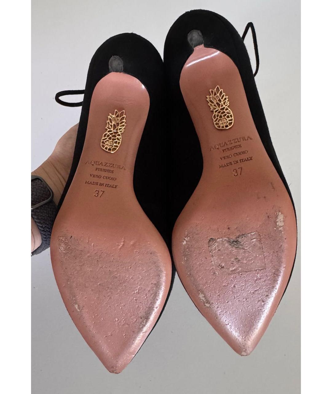 AQUAZZURA Черные замшевые туфли, фото 7
