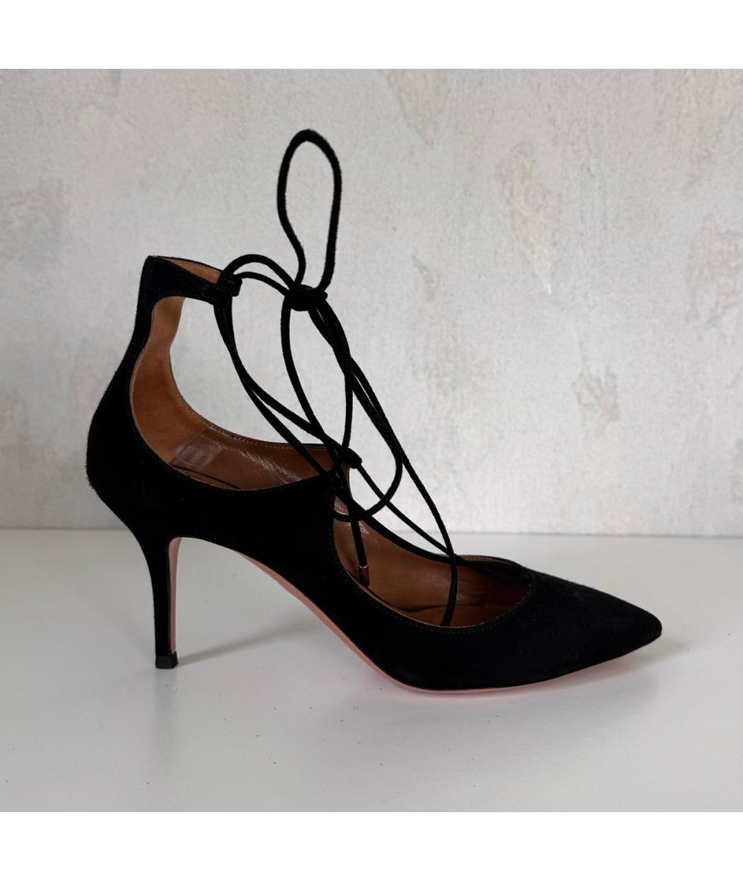 AQUAZZURA Черные замшевые туфли, фото 8