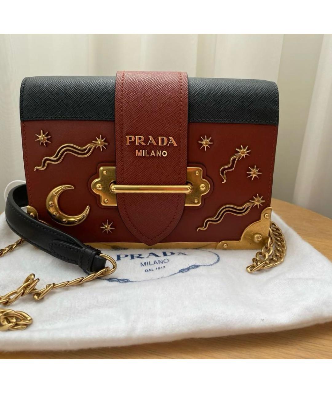 PRADA Коричневая кожаная сумка через плечо, фото 3
