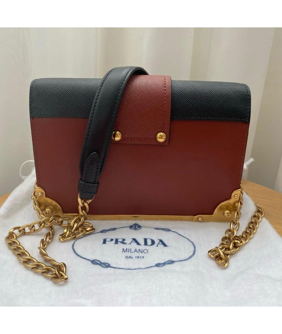 PRADA Коричневая кожаная сумка через плечо, фото 5