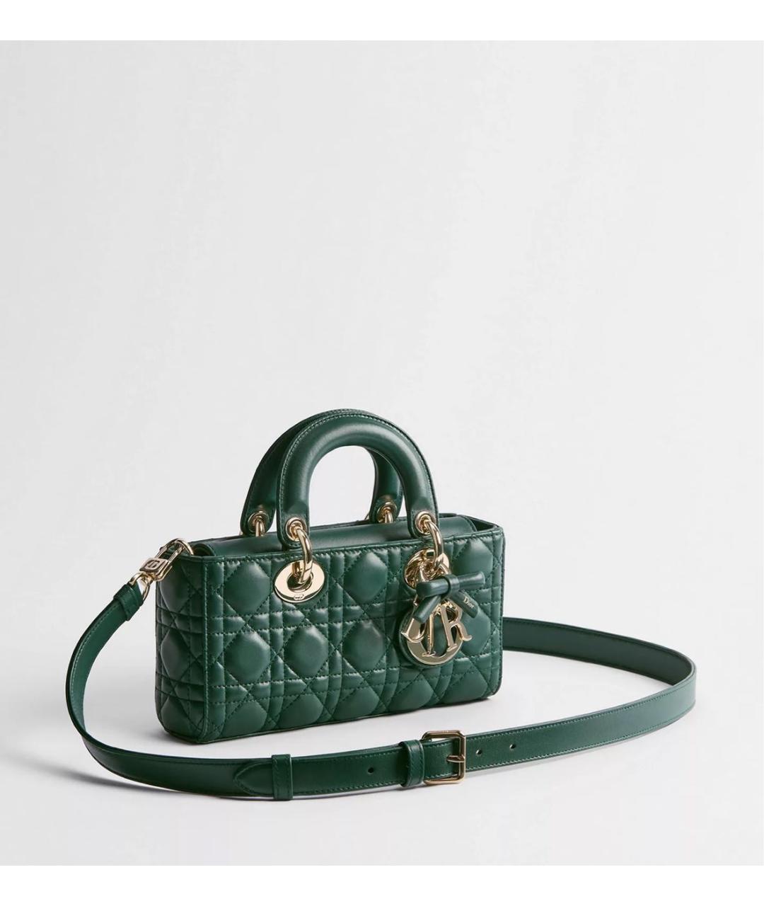 CHRISTIAN DIOR Зеленая кожаная сумка с короткими ручками, фото 2