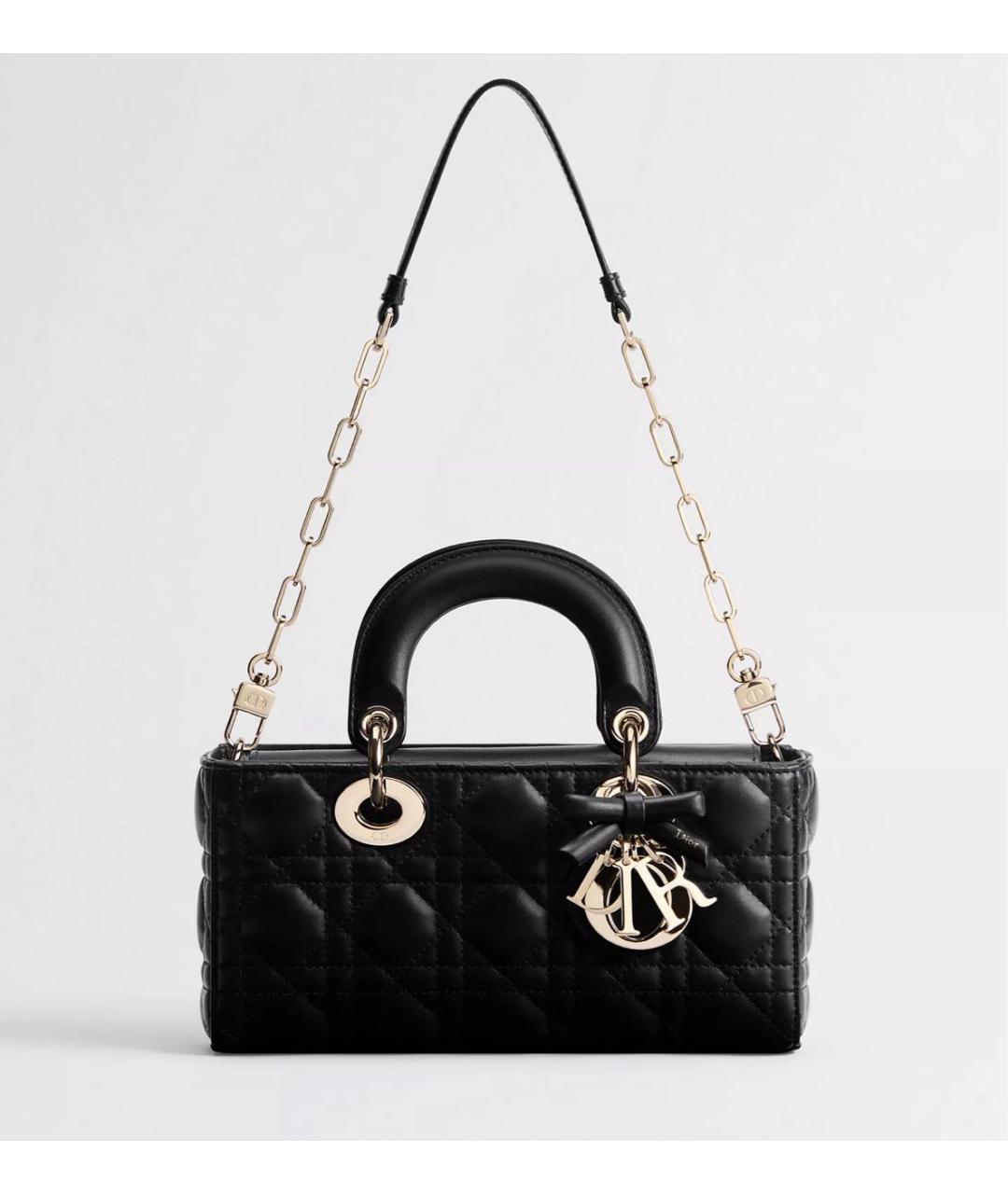 CHRISTIAN DIOR Черная кожаная сумка с короткими ручками, фото 4