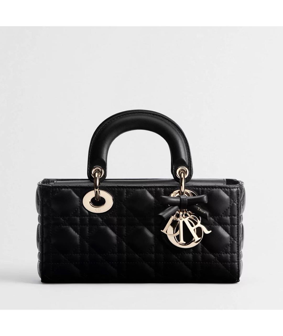 CHRISTIAN DIOR Черная кожаная сумка с короткими ручками, фото 6