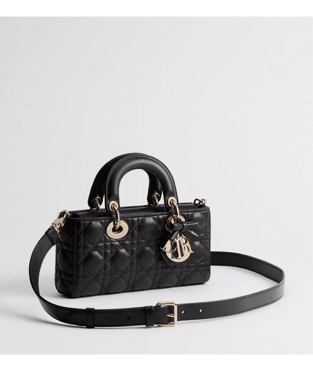 CHRISTIAN DIOR Черная кожаная сумка с короткими ручками, фото 2