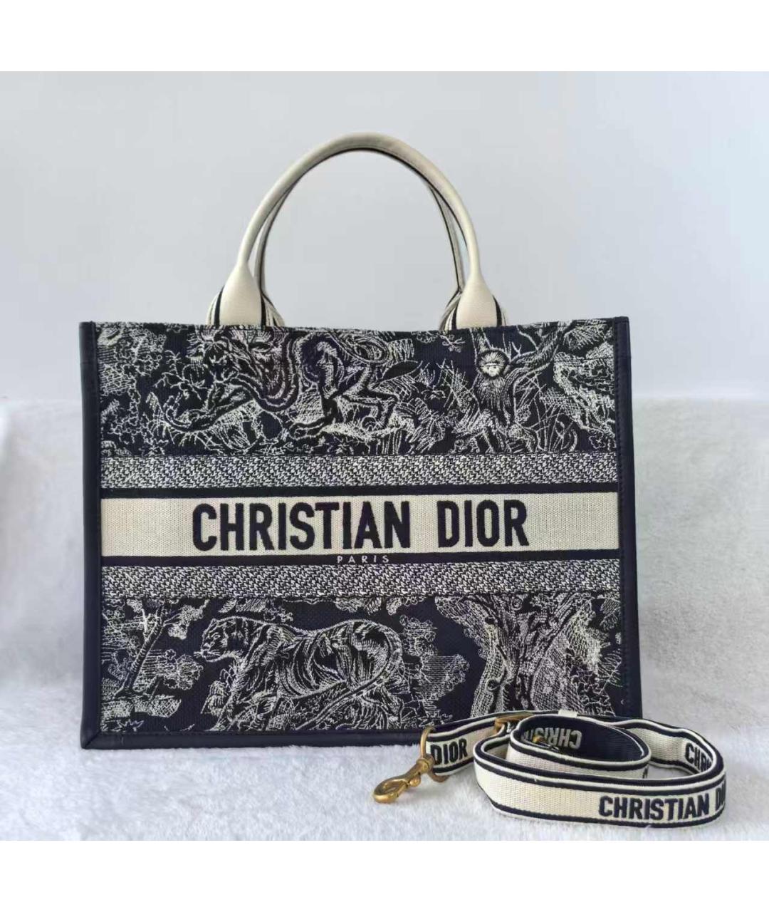 CHRISTIAN DIOR Синяя кожаная сумка тоут, фото 2