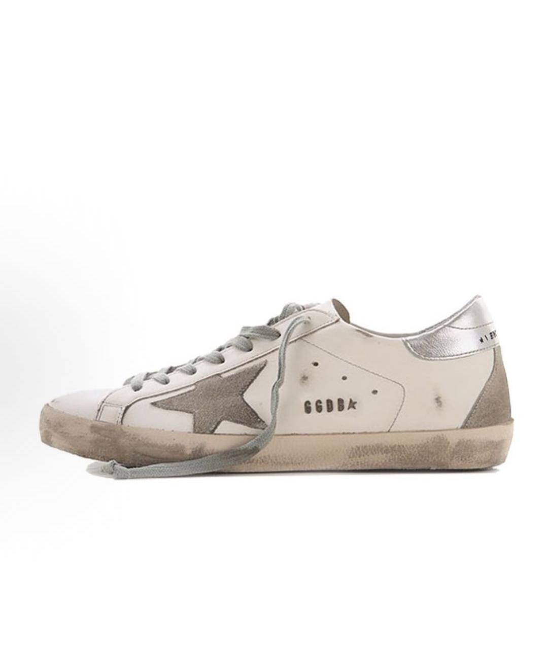 GOLDEN GOOSE Белые кожаные низкие кроссовки / кеды, фото 9