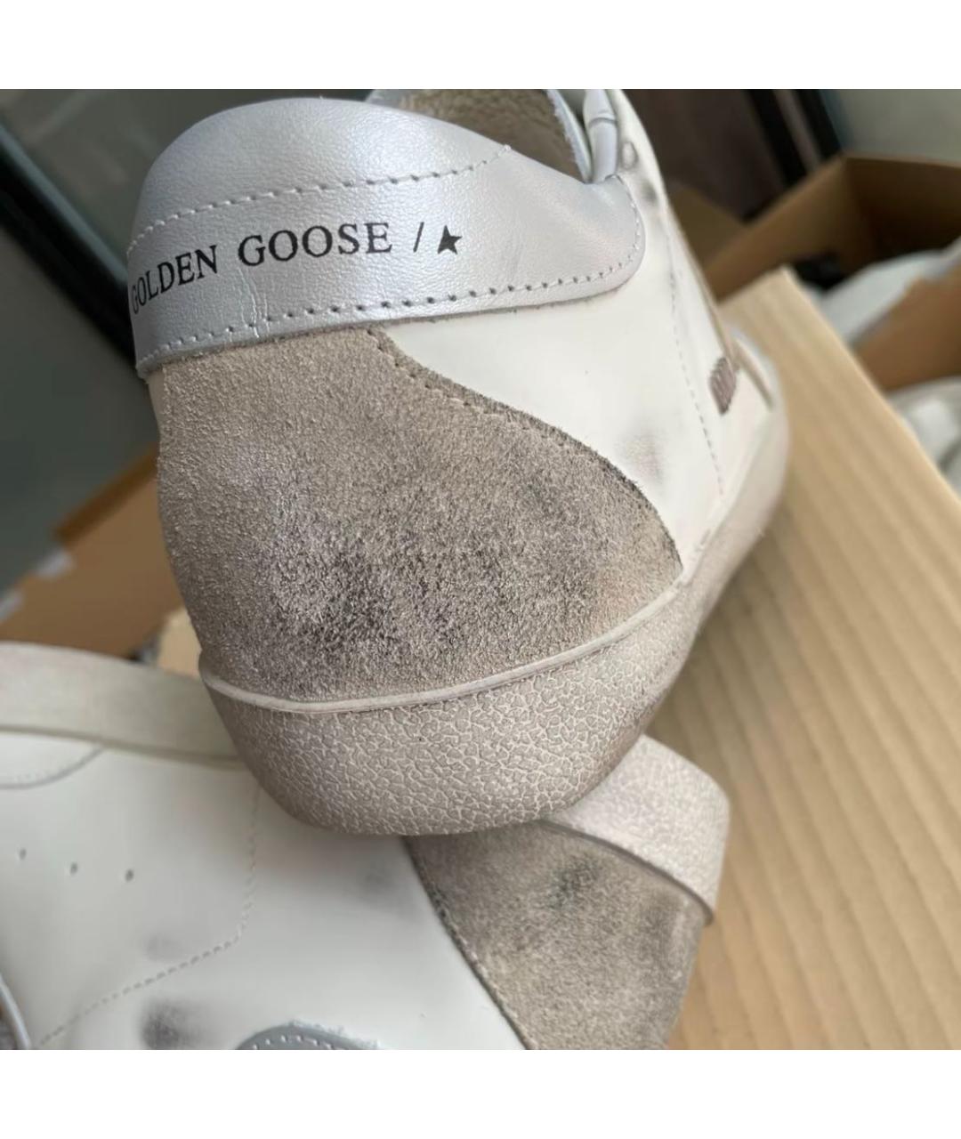 GOLDEN GOOSE Белые кожаные низкие кроссовки / кеды, фото 7