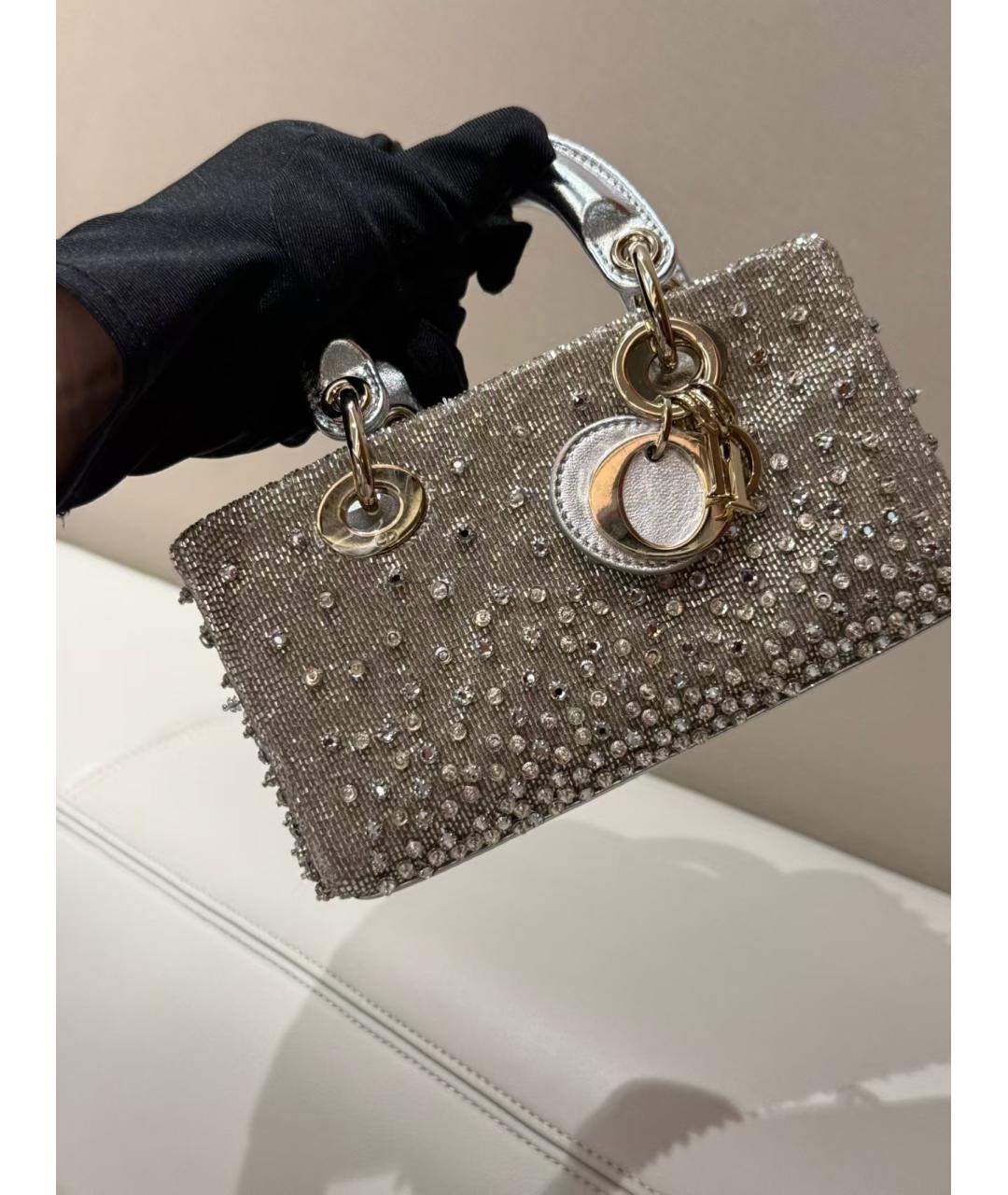 CHRISTIAN DIOR Серебряная сумка тоут, фото 4