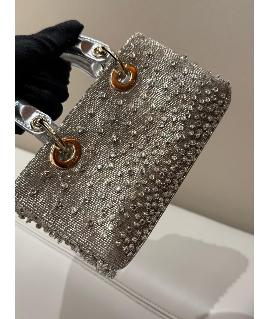 CHRISTIAN DIOR Серебряная сумка тоут, фото 5