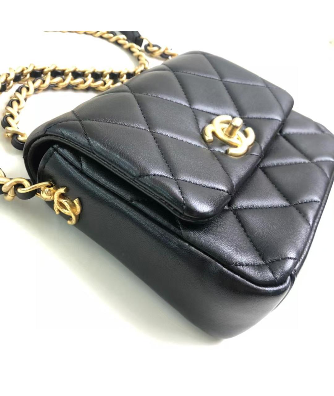 CHANEL Черная кожаная сумка через плечо, фото 4