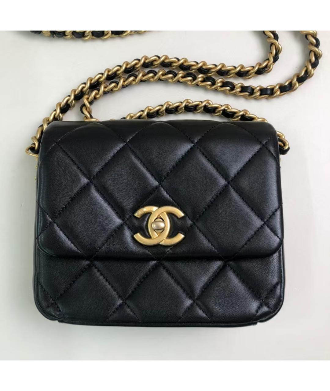 CHANEL Черная кожаная сумка через плечо, фото 3