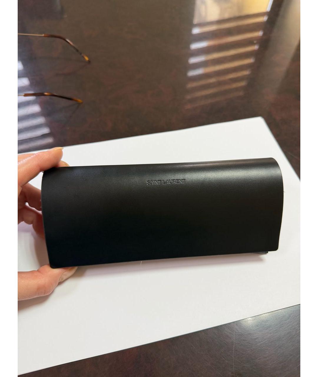 SAINT LAURENT Антрацитовые металлические солнцезащитные очки, фото 5