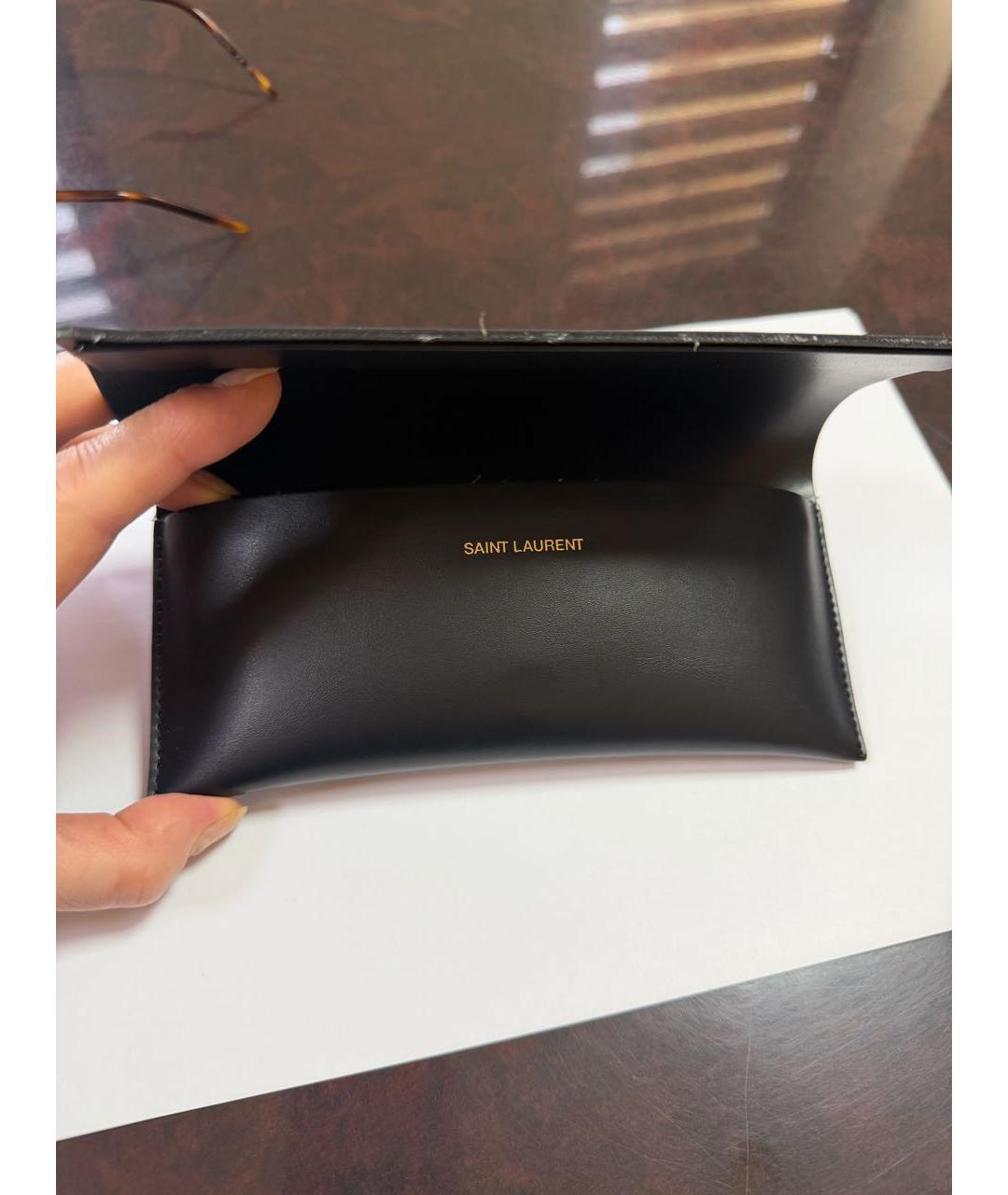 SAINT LAURENT Антрацитовые металлические солнцезащитные очки, фото 4