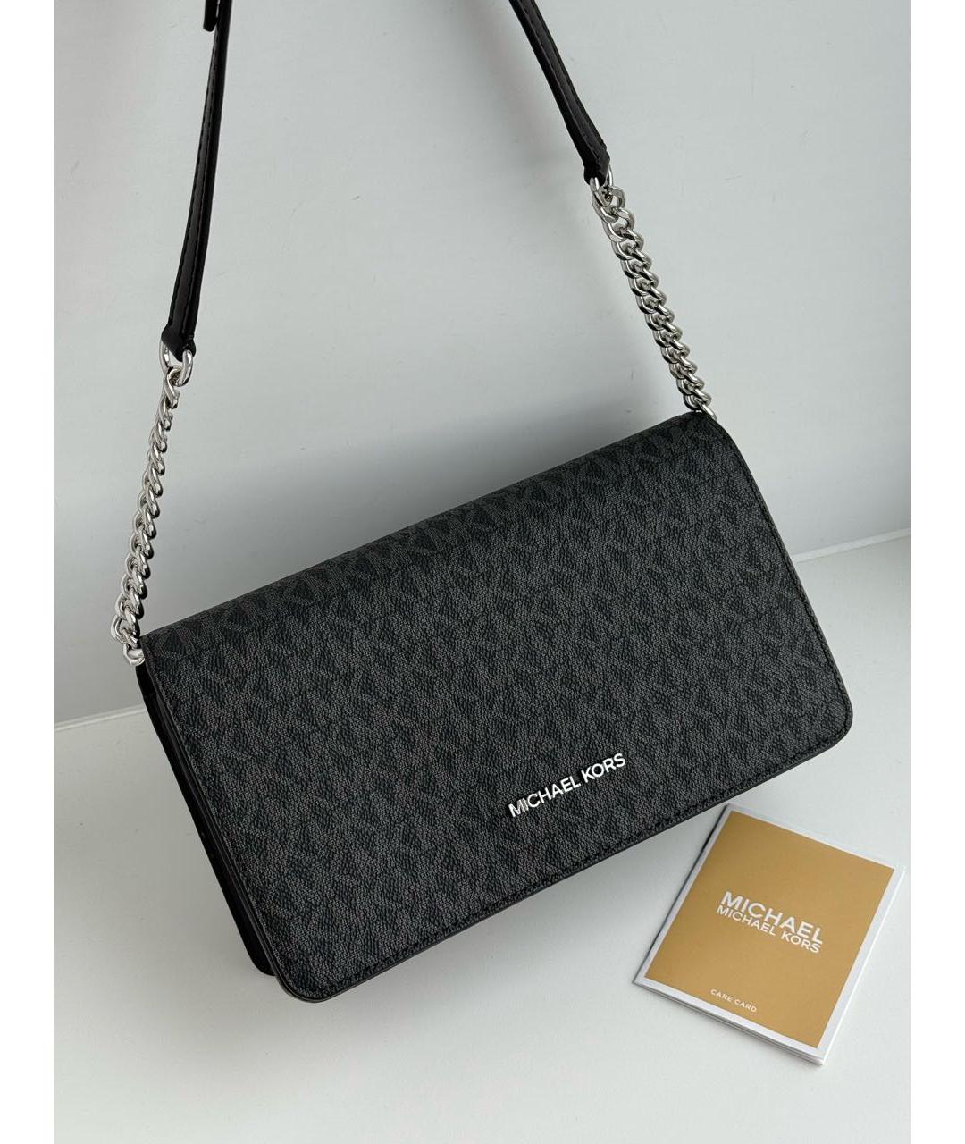 MICHAEL KORS Черная сумка через плечо из канвы, фото 2