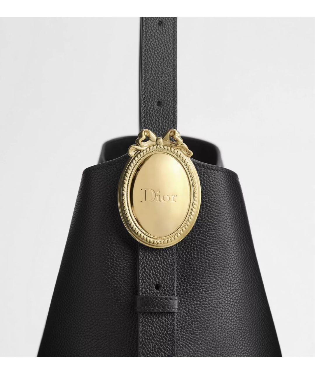CHRISTIAN DIOR Черная кожаная сумка через плечо, фото 4