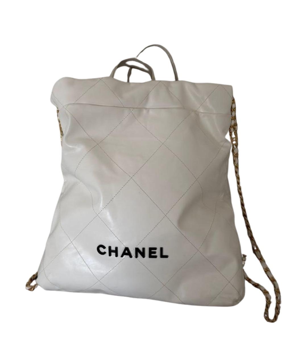 CHANEL Белый кожаный рюкзак, фото 1