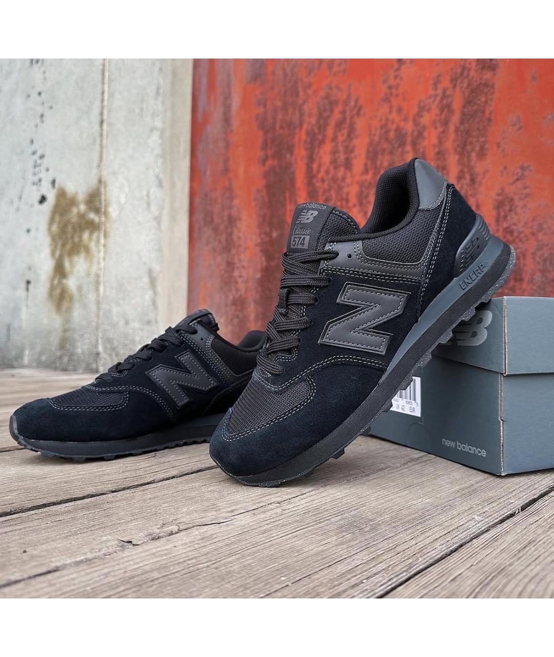 NEW BALANCE Черные замшевые низкие кроссовки / кеды, фото 8