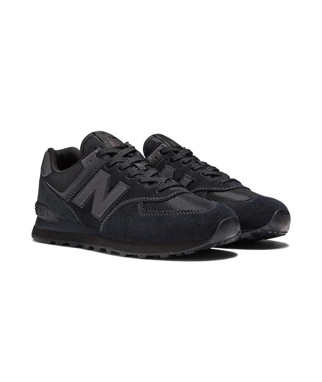 NEW BALANCE Черные замшевые низкие кроссовки / кеды, фото 2